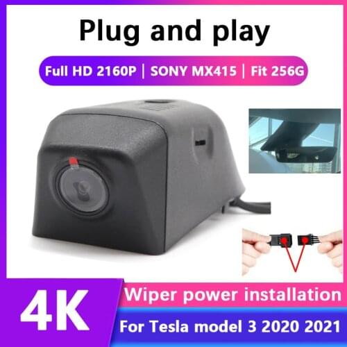 New Plug and play Car DVR Video Recorder Dash Cam Camera For Tesla model 3 2020 2021 High quality driving recorder Full hd 2160P