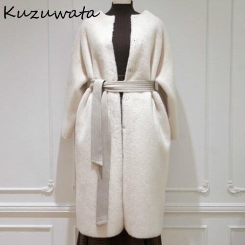 2021 Winter New Double Pockets Plush Coat Sweet Faux Fur Drawstring Jacket Women O-neck Chic Covered Button Ropa Mujer