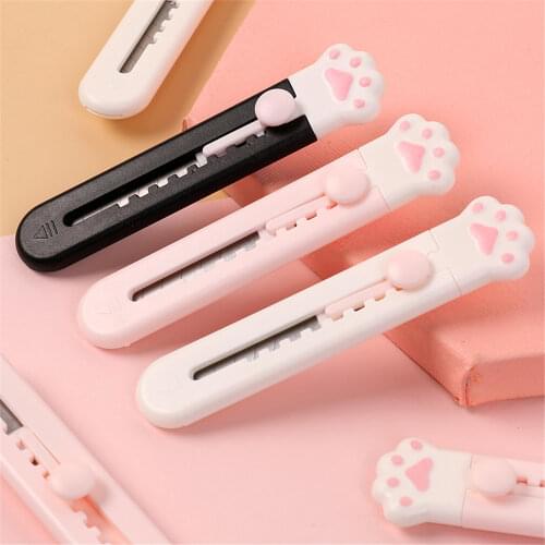1-3pcs Cute Cat Paw Utility Knife Kawaii Mini Art Knife Cutter Letter Envelope DIY Tools Creative Stationery School Supplies