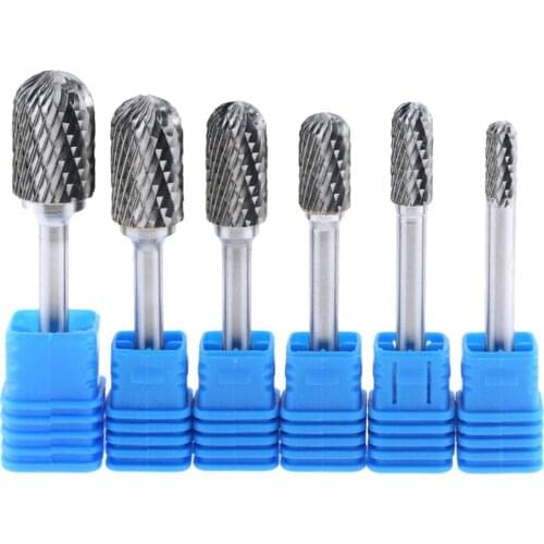 1PCS CX Type Double Slot 6mm Shank Tungsten Carbide Rotary Point Burrs Cutter Tool Rotary File Metal Woodworking Milling Cutter