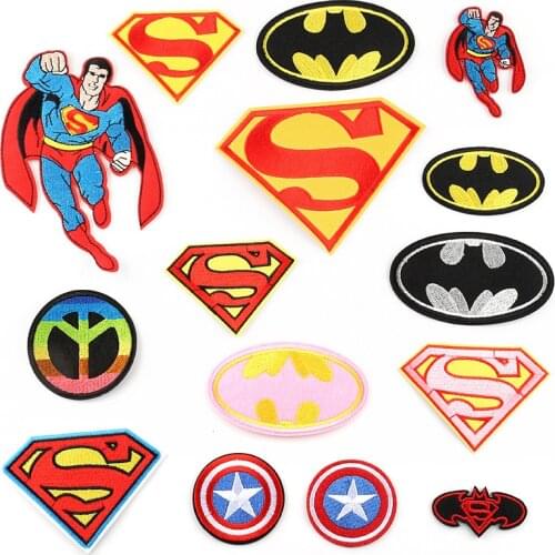 1 PC Marvel Patches Superhero Batman Anime Cartoon Patches Captain America Stickers Clothes Embroidered Applique Patches