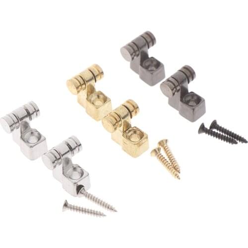 2Pcs Electric Guitar Chrome Roller String Trees Retainer Mounting Tree Guide Silver Black Gold 3 Color Guitar Accessories