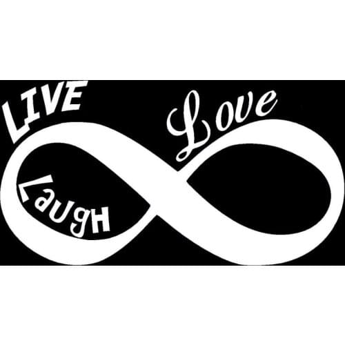 20X11CM LIVE LAUGH LOVE Infinity Vinyl Decal Symbol Heart Originality Car Sticker