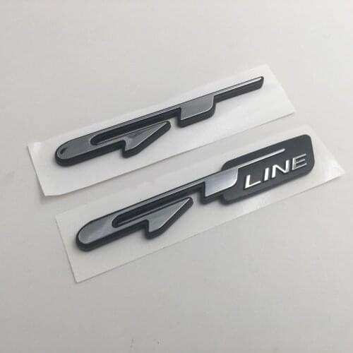 2X 3D Car GT line Fender Rear Trunk body Emblem Badge Car sticker For Peugeot For Kia K9 Forte Ceed Cerato RIO K3 K5 Accessories
