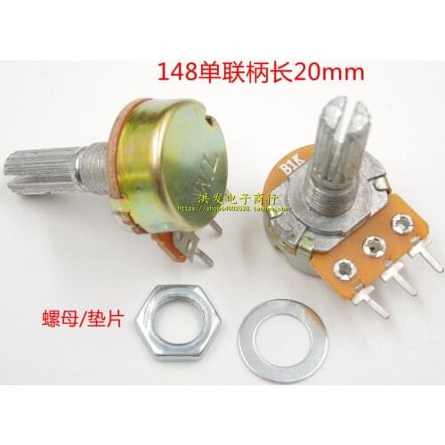 5 PCS WH148 single league potentiometer B1K audio power amplifier potentiometer 1 k 3 feet long handle 20 mm