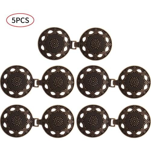 5 Vintage Han Suit Cheongsam Buckles Metal Alloy Hooks Eyes Fasteners Elegant Cloak Cardigan Clips Buttons Clothing Decor Clasps