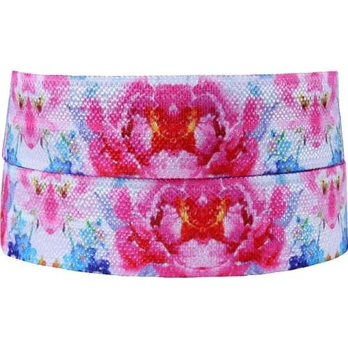 50 yards/lot) Free shipping flower printed foe fold over elastic with cheap price