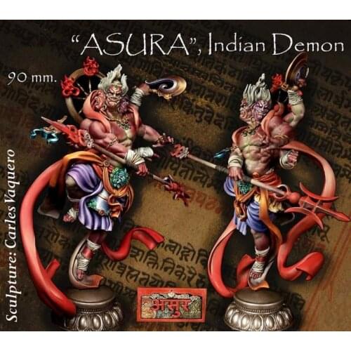 90MM Indian Demon ASURA Unpainted Resin Model Kit Figure Free Shipping