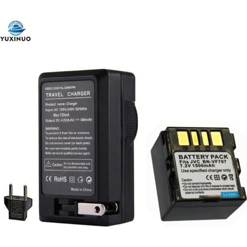 1500mAh BN-VF707 BNVF707 BN-VF707U BNVF707U Camera Battery + AC Charger For JVC MG77 MG505 BN-VF714 VF714U BN-VF733 VF733U