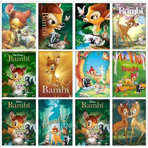5D DIY Full Drill Diamond Painting Disney Bambi Diamond Embroidery Cartoon Animal Fawn Mosaic Cross Stitch Kits Home Decor Gift