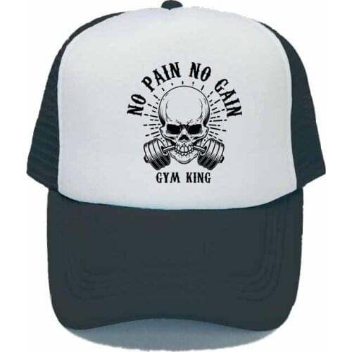No Pain No Gain Printing Baseball Cap Cool Summer Bodybuilding Fitness Slogan Trucker Hats GYM Workout Mesh Hat And Cap YY310