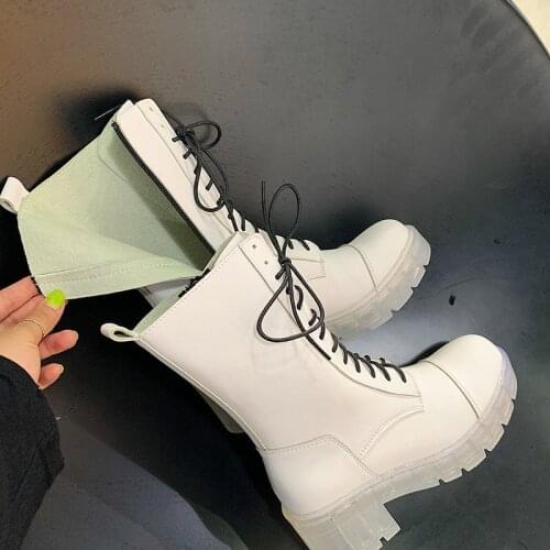 Ankle Boots For Women Chunky Heel Platform Boots Women Winter Women Boots Street Style shoes woman Martin Boots botas mujer 2020