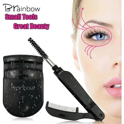 Brainbow 2pcs/pack Eyes Beauty Essentials Natural Eyelash Curler Plastic+Folded Eyelash Makeup Brush Comb Face Make Up Tools Kit