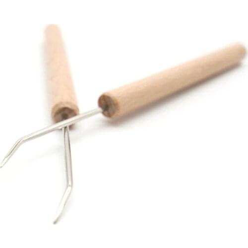 C5AD 2Pcs/Set Wooden Knitting Loom Hook Weaving Crafts Making Hat Blankets Scarves Tool Accessory