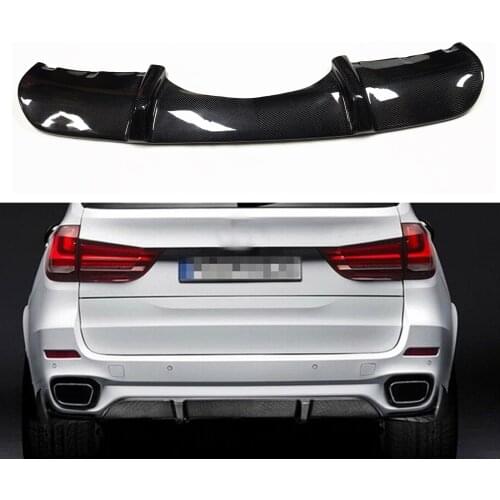 Rear Bumper Diffuser Guard For BMW F15 X5 M Sport 2014-2018 Car Lower Splitter Kit Exhaust Bracket Cover Lip Real Carbon Fiber