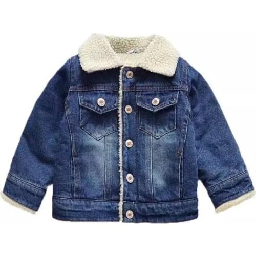Boy Girl Kid Jeans Suit Fashion Jacket Blue Kids Streetwear Clothing Outfit Child Wear short velvet