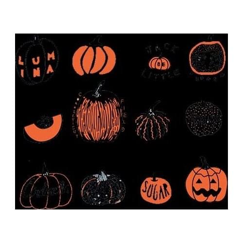 Gothic style Halloween evil pumpkin combination heat transfer used for decoration of T-shirts and bags Gifts for children