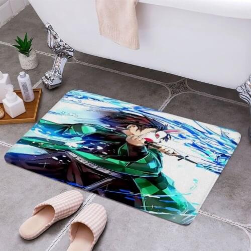 Demon slayer 3D Print Doormats Rectangle Non-Slip DoorMat Bedroom Kitchen Entrance Print Door rugs Dropshipping