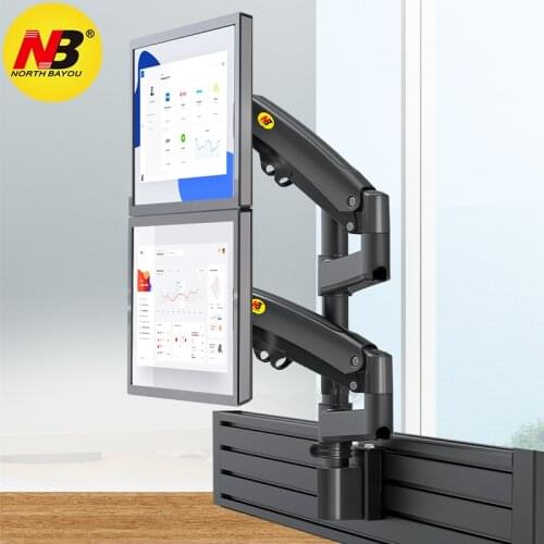 NB M80 Dual Monitor Holder Ergonomic 22-32" LCD LED Screen Slot Mount Bracket Load 2-12kgs Each Arm
