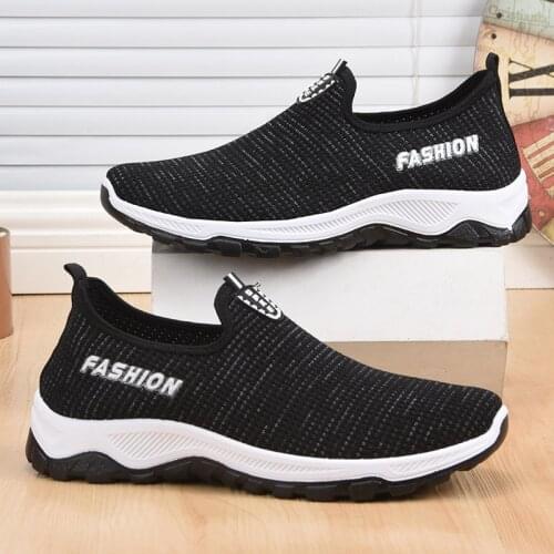 Breathable Mesh Slip on Mens Casual Sneakers Summer Light Elasticity Lazy Sport Shoes Men Comfy Safety Training Walking Shoes