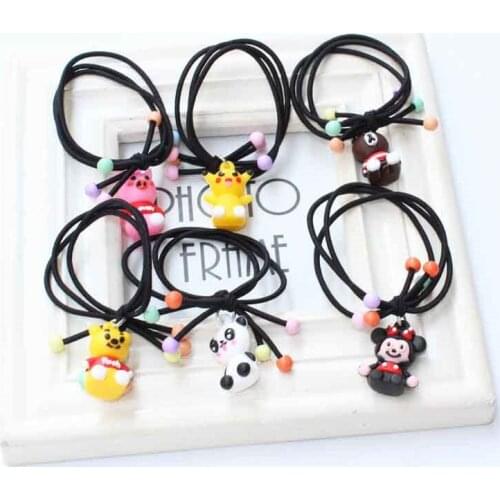 Korean Style Fashion Acrylic Cartons Hair Band Children Baby Hair Rope Hot Sell Protective High Elastic Hair Ring Girl Headpiece