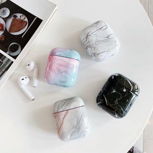 Marble Style Wireless Earphone Case For AirPods PC Charging Box Headphones Cases For Airpods 1 2 Protective Cover