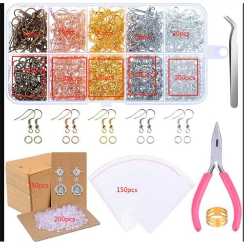 New 1box Spring Ear Hook Jump Rings Split Rings Earring Hook Earrings DIY Earring Accessories DIY Jewelry Findings Making Kit