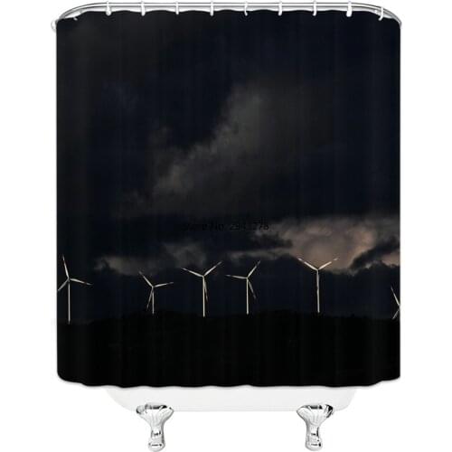 The Bustling City is Covered With Beautiful Sunset light Patterns Hanging Shower Curtain Waterproof and Mildew Resistant Polyest