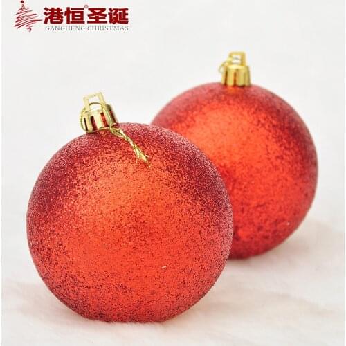 Christmas tree rattan Decoration pendant 6-8cm red sticky powder Christmas ball light Christmas ball