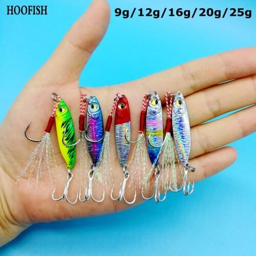 HOOFISH 10PCS/LOT Metal Jig Fishing Lures Bass Fishing Bait 9g/12g/16g/20g/25g Jigging Metal Jig Lure Isca Artificial Tackle