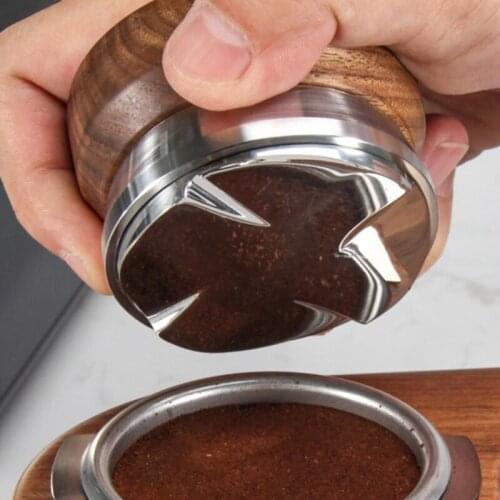Adjustable Wood Stainless Steel Coffee Distributor Espresso Tamper 51/53/58.5mm Available For Most Portafilter