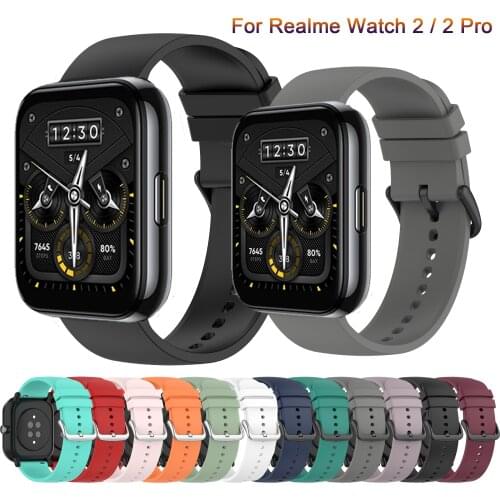 WatchBand 22MM Strap For Realme Watch 2 / 2 Pro SmartWatch Silicone Wriststrap For Realme Watch S /Pro Bracelet Accessories Belt