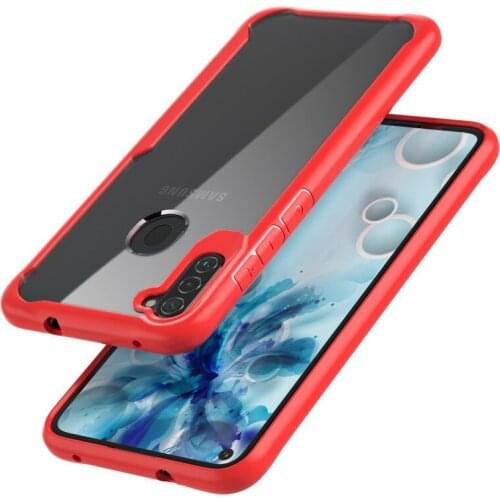 Luxury Slim TPU Acrylic Back Cover for samsung Galaxy A11 A21 Transparent Phone Cases for Galaxy A21 A11 fundas