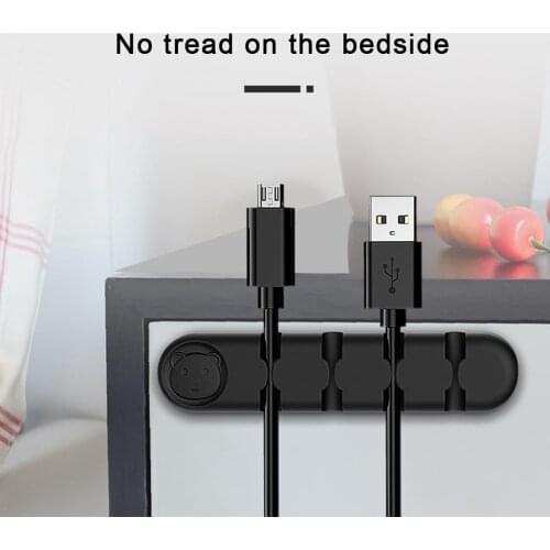 Colorful Silicone USB Cable Winder Cable Organizer Flexible Cable Management Clips Cable Holder For Mouse Headphone Earphone
