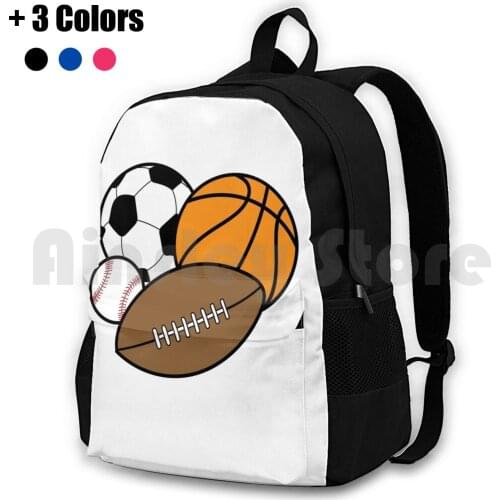 Sport Balls Illustration Outdoor Hiking Backpack Riding Climbing Sports Bag Baseball Basketball Football Soccer Sports Sports
