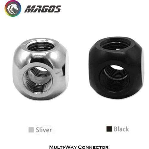 PC Water Cooling T-Splitter Ball Shape 3F Way G1/4 Inner Thread Water Tube Connector Splitter Tee Fittings Ball Shaped Adapter