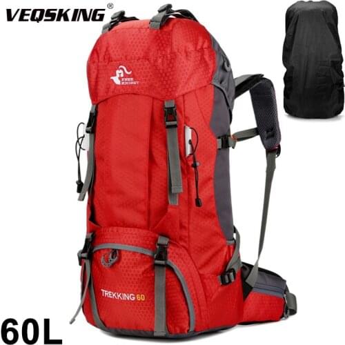60L Waterproof Outdoor Hiking Bags, Travel Tactical Backpack, Luggage Trekking Camping Backpack, Men Women Climbing Sport Bags