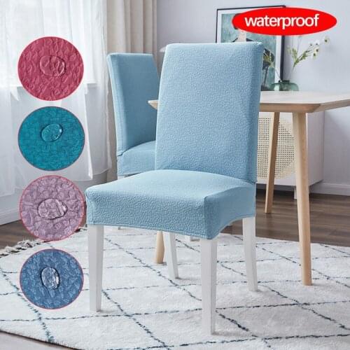 Waterproof elastic chair cover Seersucker upholstery custom textile covering Non-slip solid color one-piece fabric chair cover