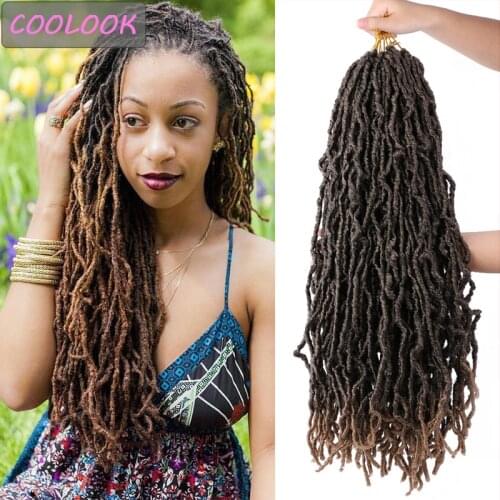 Nu Locs Crochet Braid Hair 24 Inch Long Soft Faux Locs Hair Omber Synthetic Crochet Braiding Hair Extension Burgundy Dread Locks