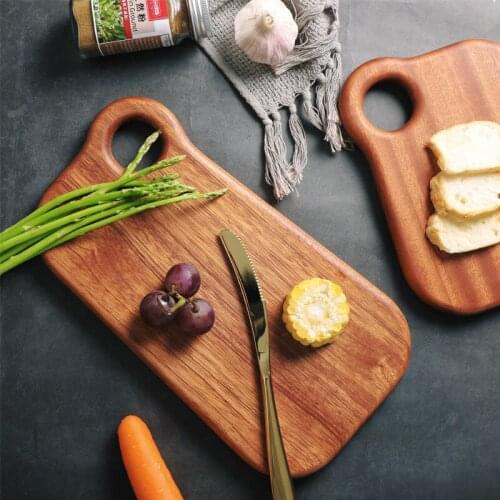 High Quality Wooden Chopping Board With Hanging Hole Fruit Chopping Board Bread Steak Non-slip Cutting Mat Kitchen Supplies Tray