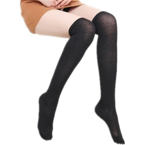 Japanese Kawaii Striped Womens Stockings Sexy Woman Compression Knee Socks Women Long Socks White Female Thigh High Stocking