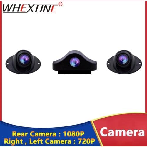 WHEXUNE 1080P Rear camera with 6 meters Power cable,720P Waterproof right,left camera For WHEXUNE TZ107 and TZ076