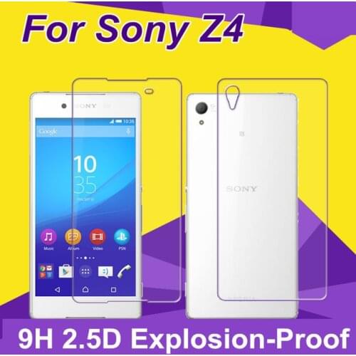 2PCS Front + Back Tempered Glass 9H Protective Film Explosion-proof Screen Protector for Sony Xperia Z3 Plus E6553 Z3+dual E6533