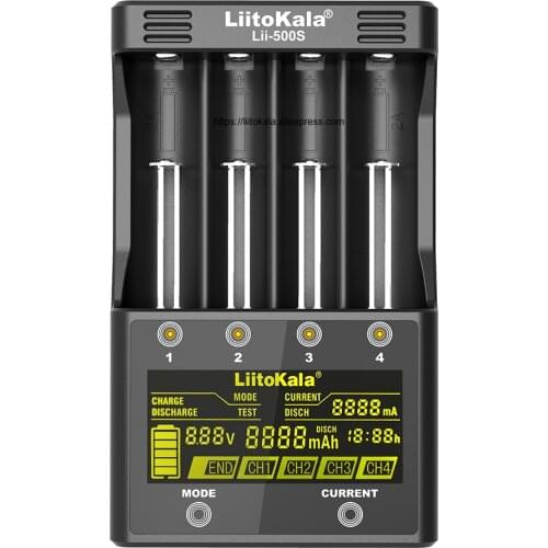 Liitokala Lii-500S LCD 3.7V 18650 18350 18500 21700 14500 26650 16340 17500 22650 14500 10440 AA NiMH Lithium-Battery Charger