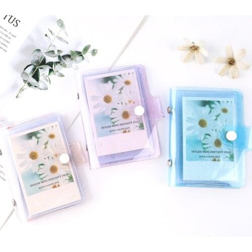 Jelly Color Photo Album for Mini Card Photo Sticker Album Mini Photo Album Photos Instax Album Transparent Glitter Card Holder