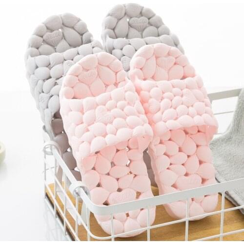 Slipper Womens Summer Home Indoor Mens Korean-Style Bathroom Slippers Leaking Couples Hollow Leaking Soft Bottom Non-Slip