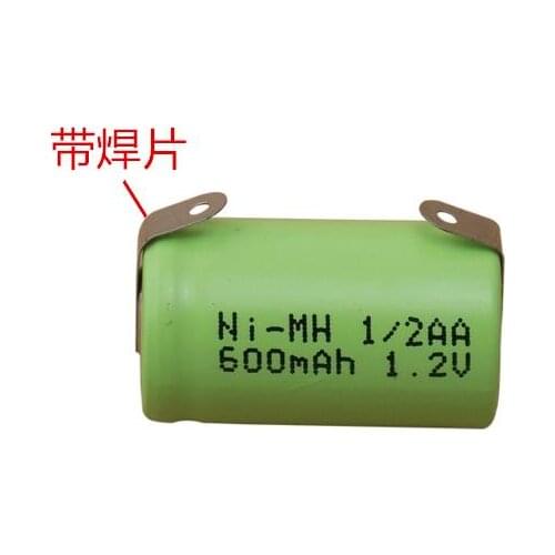 10PCS 1/2AA600mah1.2V Battery 1.2V Electric Razor Battery NI-MH rechargeable battery