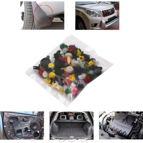 100Pcs Universal Auto Car Plastic Fastener Bumper Door Panel Fender Clips Rivet