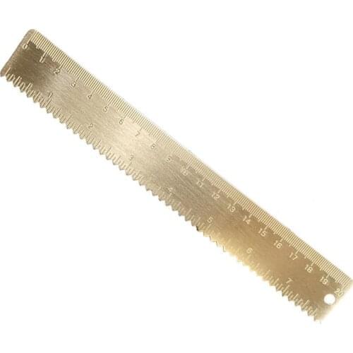 20cm Brass Wave Straight Ruler Bookmark Cartography Painting Measuring Tool Stationery School Supplies
