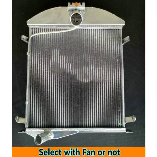 52MM 2Rows Aluminum Race Radiator For Ford model A 1928-1929 Manual 3.3L kit 28 29 A-Model and fan